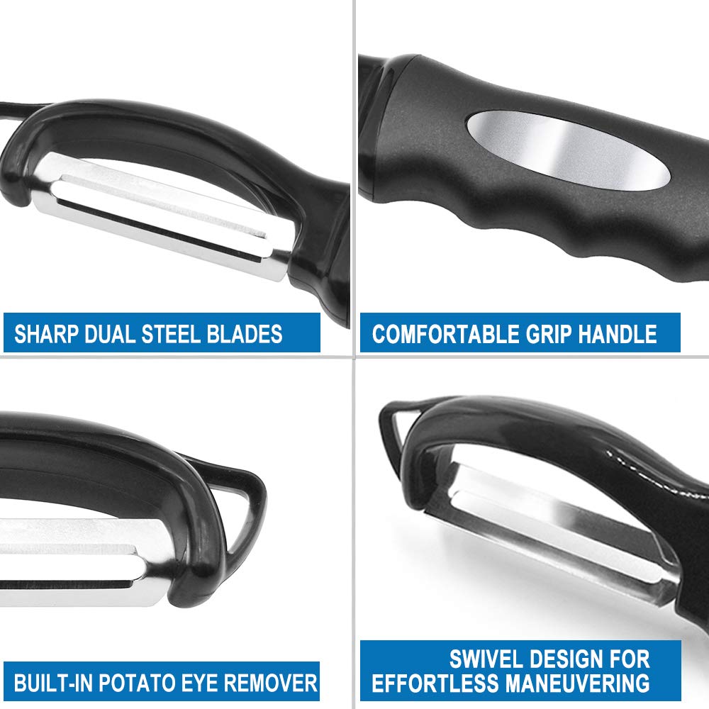 Premium Vegetable Potato Peeler: 2PCS Stainless Steel Blade Potato Peelers For Kitchen | Swivel Vegetable Peeler