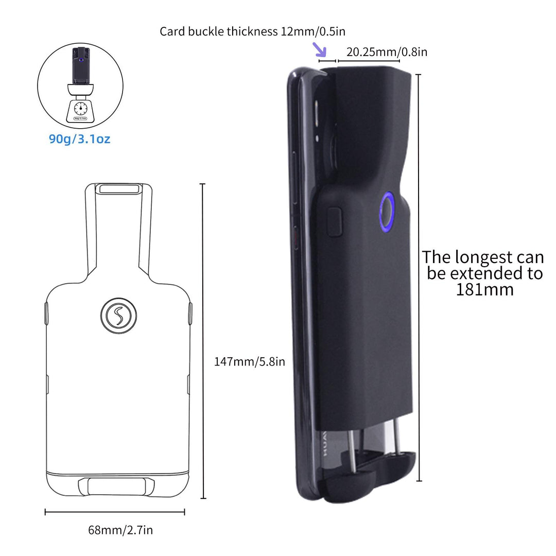 Symcode Bluetooth 2D Barcode Scanner 1D 2D QR Wireless Portable Back Clip Barcode Reader Scanner for Smartphone iPhone iOS Android