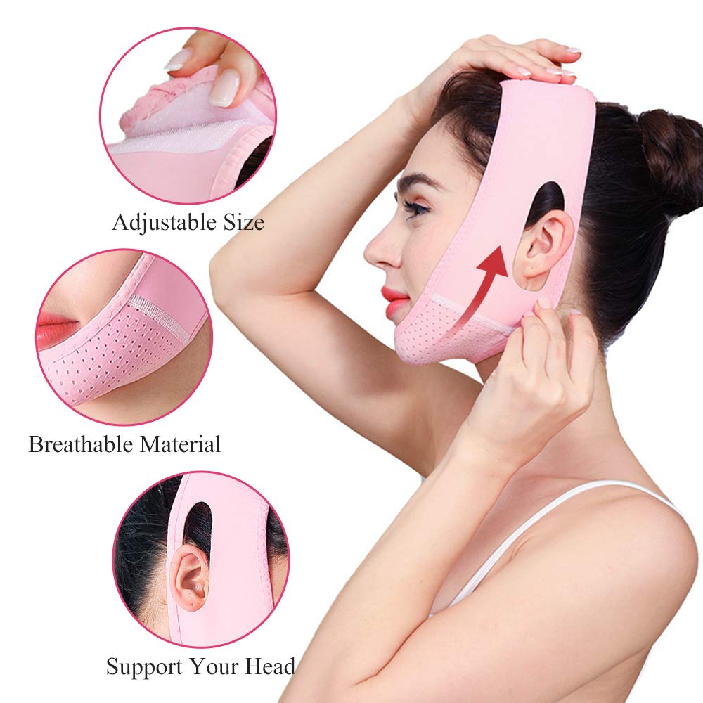 Face Lifting Slimming Belt, Double Chin Reducer Chin Up Mask, V Line Mask Facial Slimming Strap, Slimming Face Mask