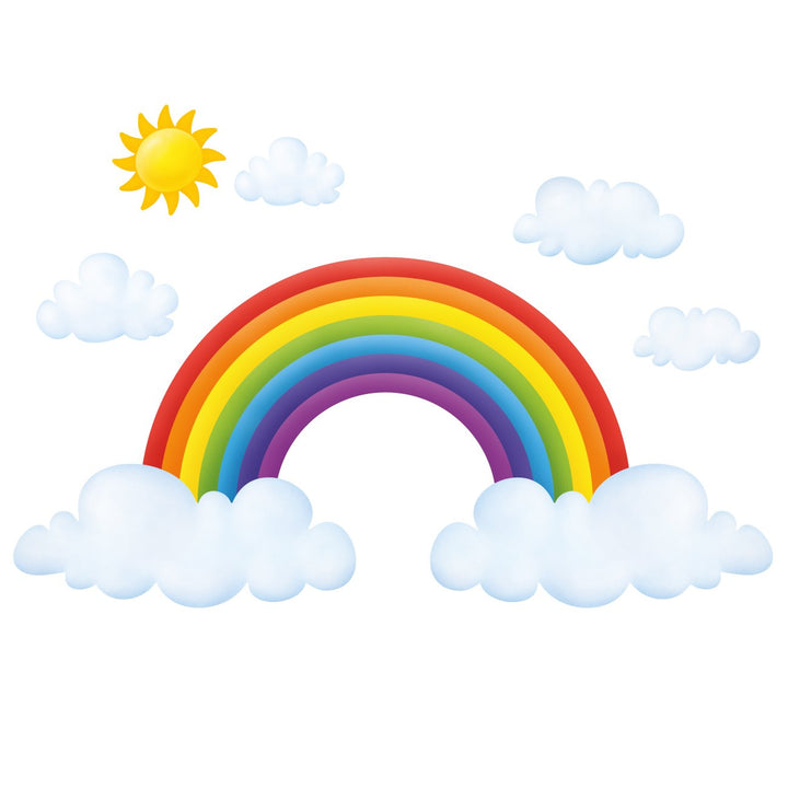 SG-1713 Rainbow and Clouds Kids Wall Stickers Wall Decals Peel and Stick Removable Wall Stickers for Kids Nursery Bedroom Living Room décor
