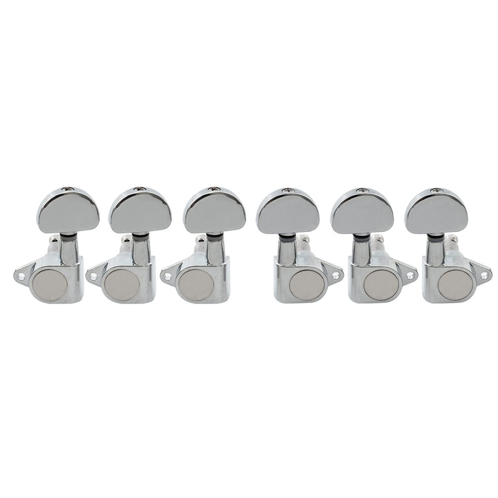 3+3 Epi Style Guitar Machine Head Sealed Tuners Tuning Pegs Set for Les Paul Style Electric Guitar or Acoustic Guitar Half Moon Button Chrome