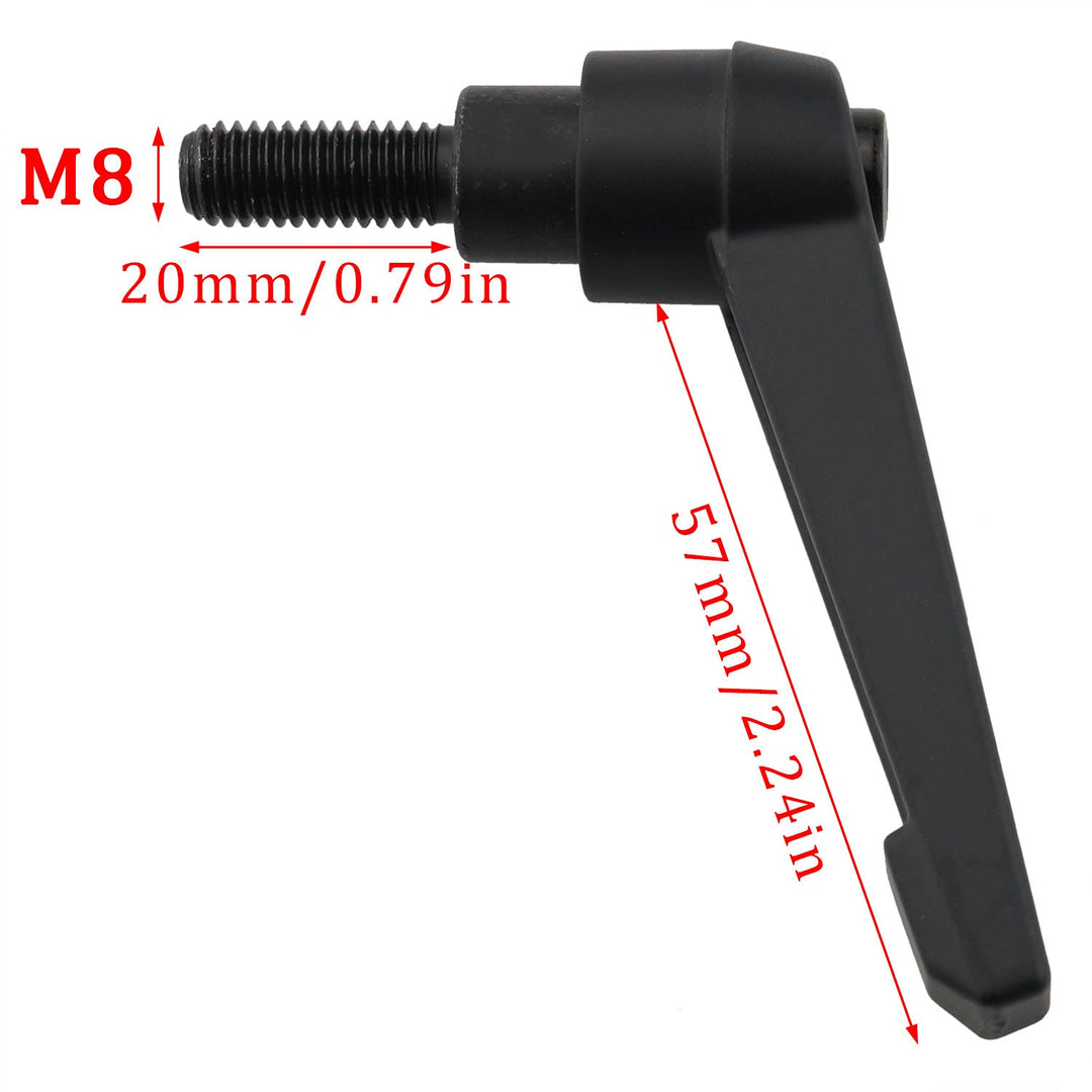 Clamping Lever M8 Thread Push Button Ratchet Lever Adjustable Locking Handle with Male Threaded Stud Black