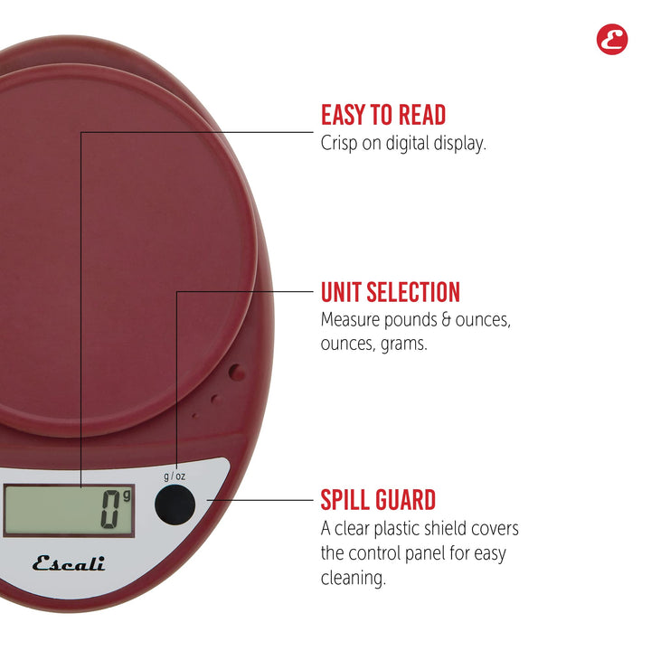 (warmred) - Primo Lightweight Scale, 8.5 x 15cm x 3.8cm , Warm Red