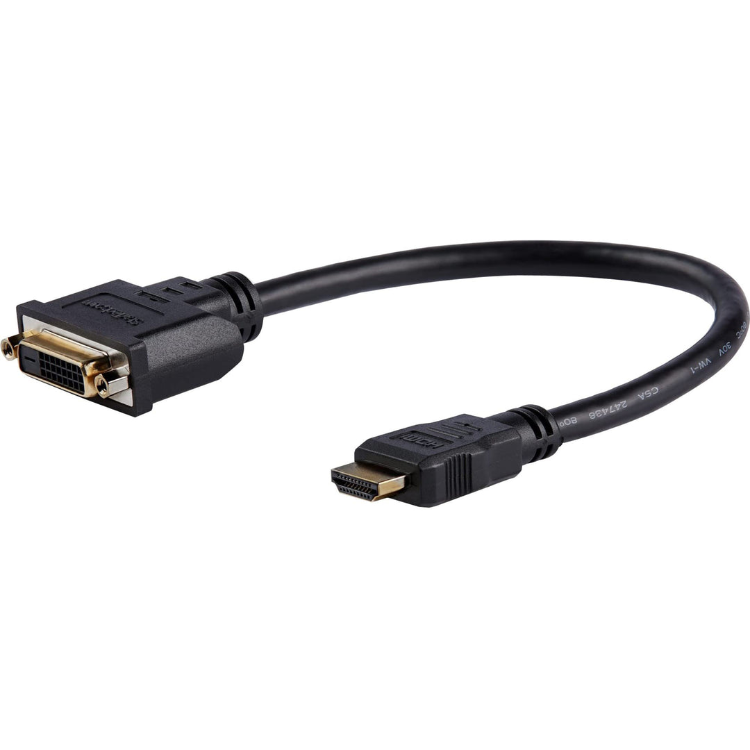 HDMI Male to DVI Female Adapter - 8in - 1080p DVI-D Gender Changer Cable (HDDVIMF8IN)