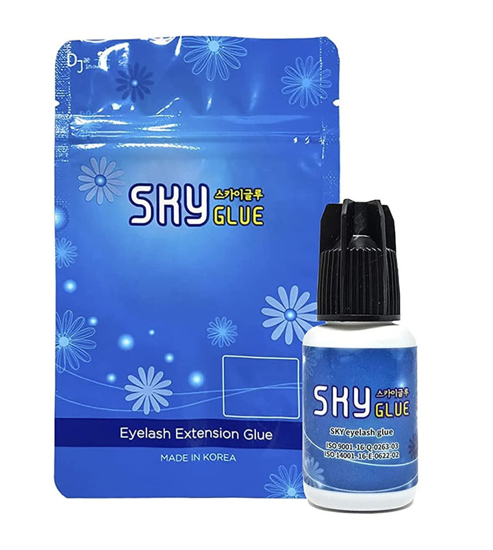 Super Strong SKY D Eyelash Extension Glue 5ml - Professional Black Bonding Adhesive for Long Lasting Semi Permanent Individual Lash Extensions - 3-4s Fast Drying / 4-6 Week Retention