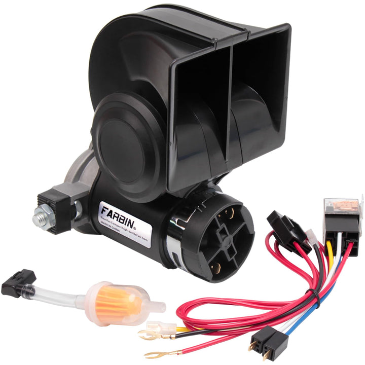 Air Horn for Truck,Compact Electric Train Horn,Car Horn 12V 150db Super Loud with Wiring Harness,for Any 12V Vehicles