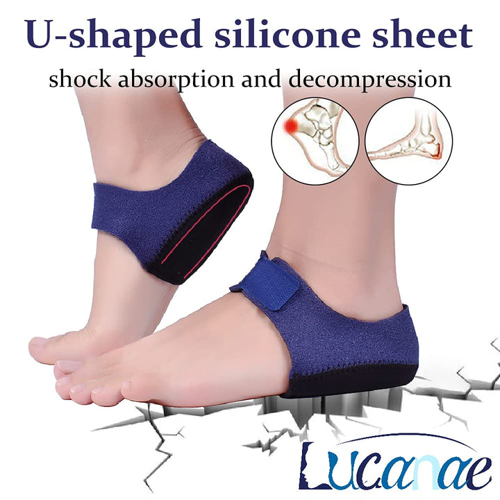 Heel Protectors,Heel Cups for Plantar Fasciitis Heel Pain Relief Protectors for Heel Spur, Cracked Heels, Achilles Tendonitis, Heel Support Sleeves Seat Wraps Heel Sleeve Pads Cushion (Black)