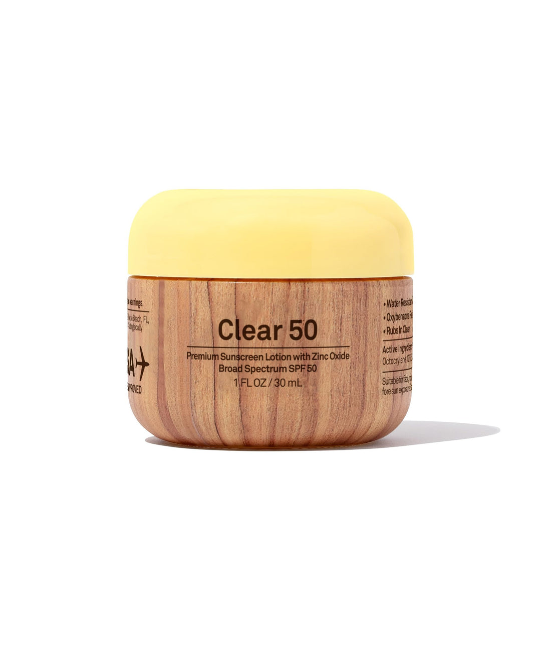 SPF 50 Clear Face Sunscreen with Zinc Oxide | Broad Spectrum Moisturizing Facial Sunblock with Vitamin E | Hawaii 104 Act Compliant (Octinoxate & Oxybenzone Free) | Travel Friendly | 1 oz