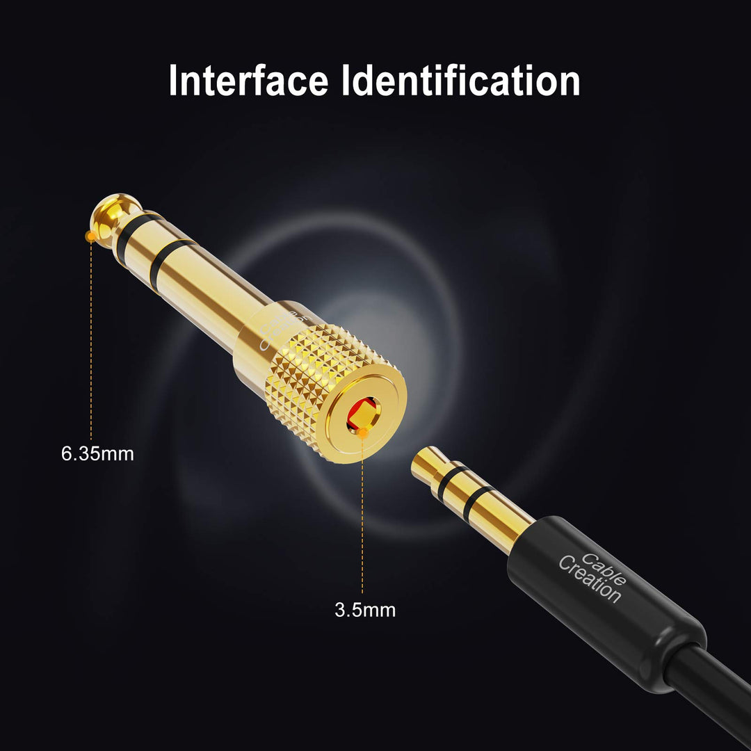 1/4'' to 1/8'' Headphone Audio Adapter, 6.35mm to 3.5mm Male to Female TRS Stereo Jack, Gold Plated Audio Jack Convertor for Cellphone,Speaker,Mic,iPod,Receiver,Guitar, Digital Piano