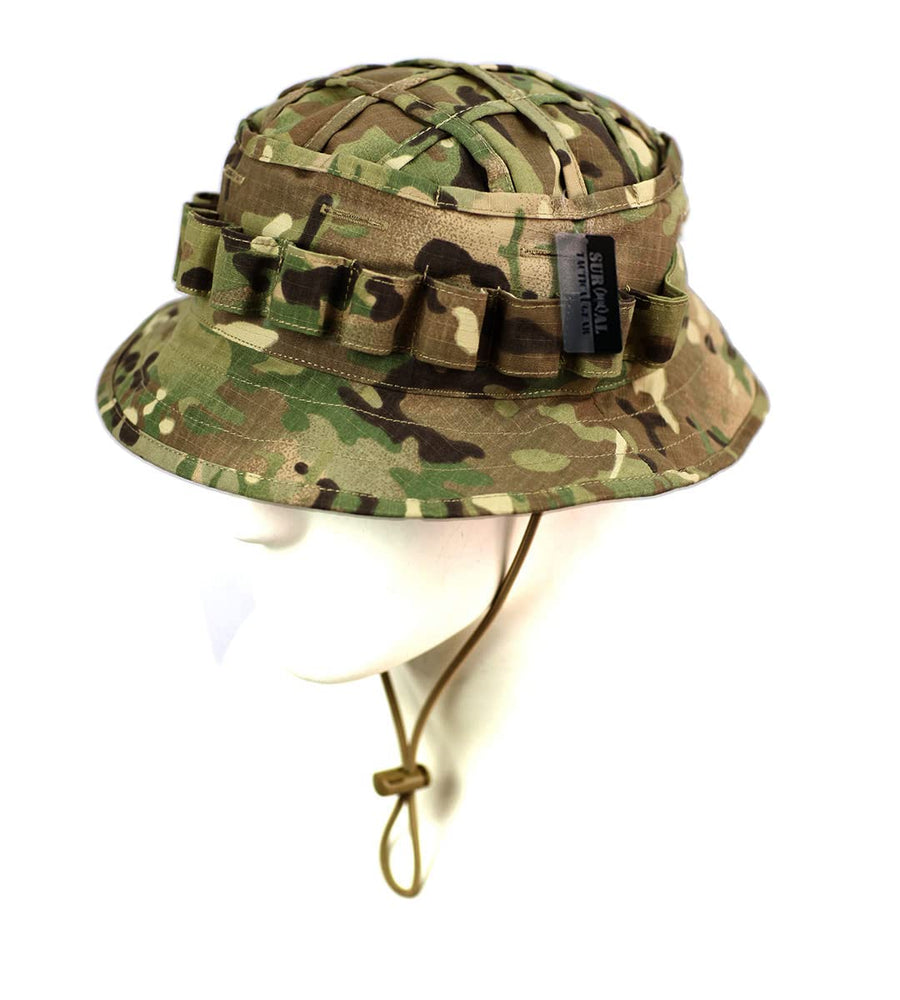 Boonie Hat Military Camo Cap Hunter Sniper Ghillie Bucket Hats Adjustable Jungle Bush Hat (Multi Camo)