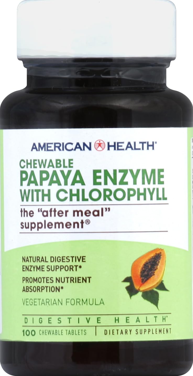 American Health Papaya Enzyme Chlorophyll, 100 ct