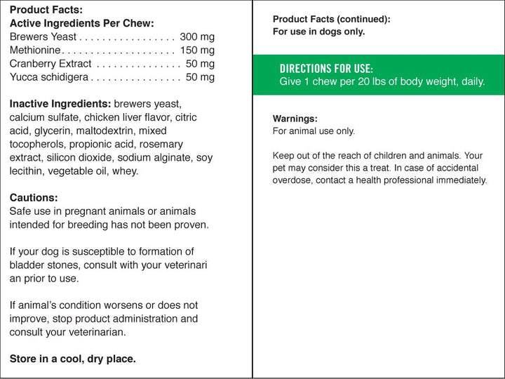 Lawn Aid Dog Urine Neutralizer for Lawn - 60 Chicken-Flavored Chews - Healthy Dog Treats for PH Balance in Urine Maintain Green Grass and Support Bladder & Urinary Tract Health​