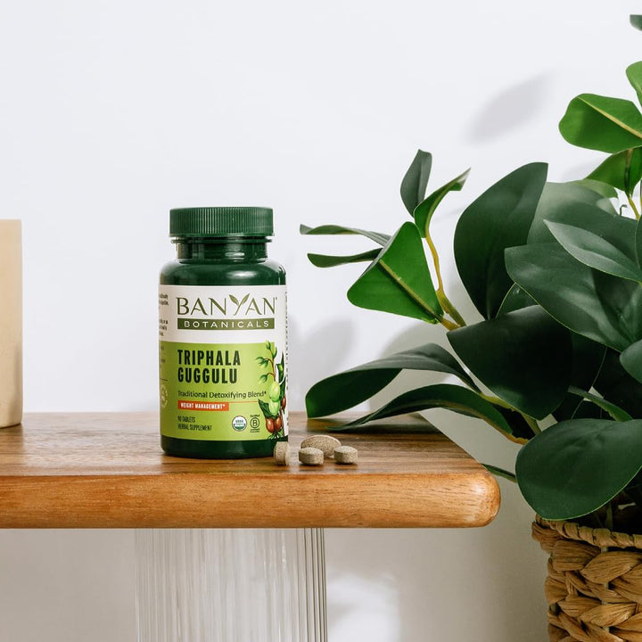 Triphala Guggulu – Organic Triphala Supplement with Guggulu Resin – Herbal Detox Supplement for Supporting Healthy Digestion* – 90 Tablets – Non-GMO Sustainably Sourced Vegan
