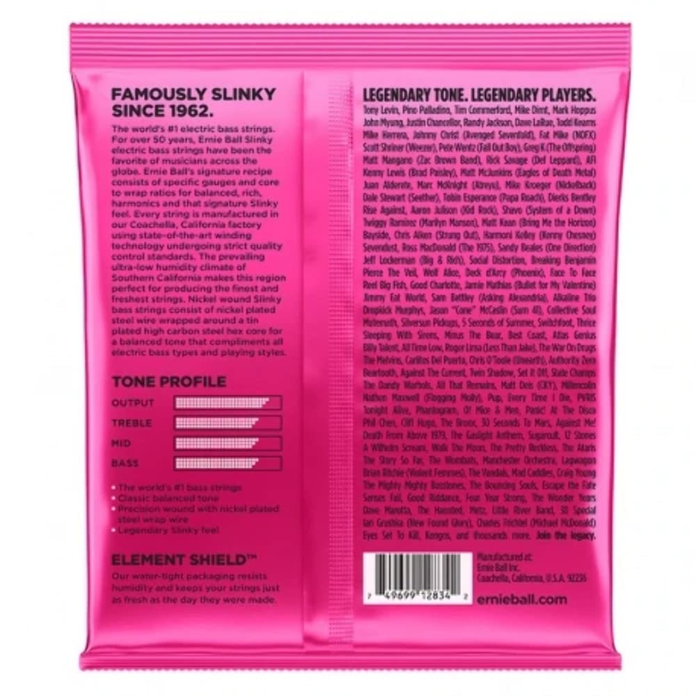 Super Slinky Nickel Wound Bass Guitar Strings, 45-100 Gauge (P02834)