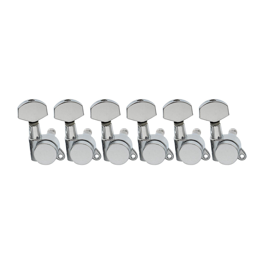 Pro 6 inline Guitar Locking Tuners String Tuning Pegs Machines Heads Set for Fender Strat Stratocaster Tele Telecaster Electric Guitar Parts,Chrome