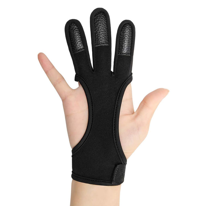 Archery Glove Three Finger Leather Archery Protective Gloves Archery Shooting Gloves for Kids, Archery Protective Gear Accessories (L)