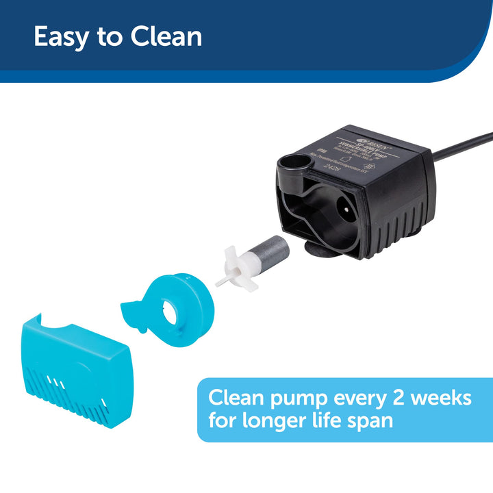 Replacement Pump, Submersible, Quiet Operation, Compatible with Drinkwell Ceramic, Stainless Steel, 360 Pet Water Fountains (PAC00-13206)