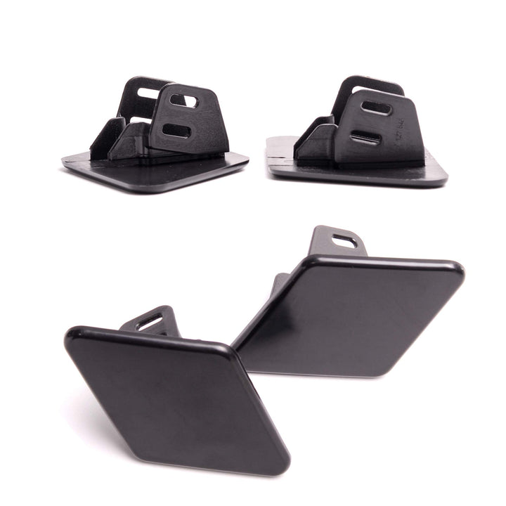 Front Headlight Washer Cover Nozzle Cap 1 Pair Flat Black Compatible With BMW 3 Series E90/E91 2005-2009