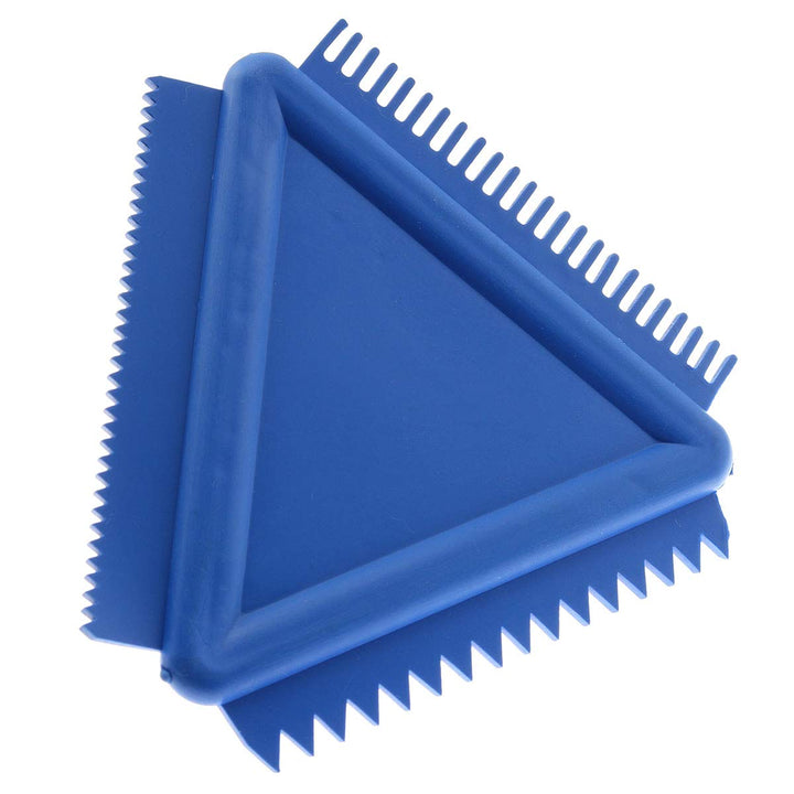ZRM&E Triangular Comb MS14 Wall Art Rubber Wood Graining Tool 8.5 x 8.5 cm Blue Triangular Scraper