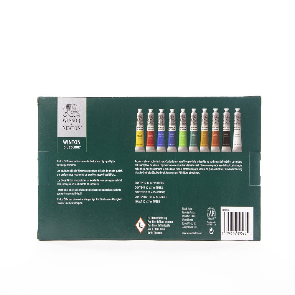 Winsor & Newton Winton Oil Color Paint, Starter Set, 10 x 37ml Tubes, 1.25 Fl Oz (Pack of 10)