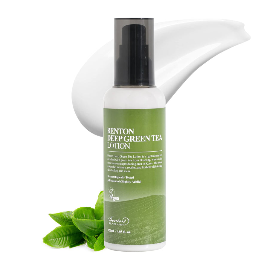 Deep Green Tea Face Moisturizer 4.05 fl.oz | Hydrating Korean Green Tea Face Lotion | Soothing & Refreshing Moisturizer for Acne Prone Skin