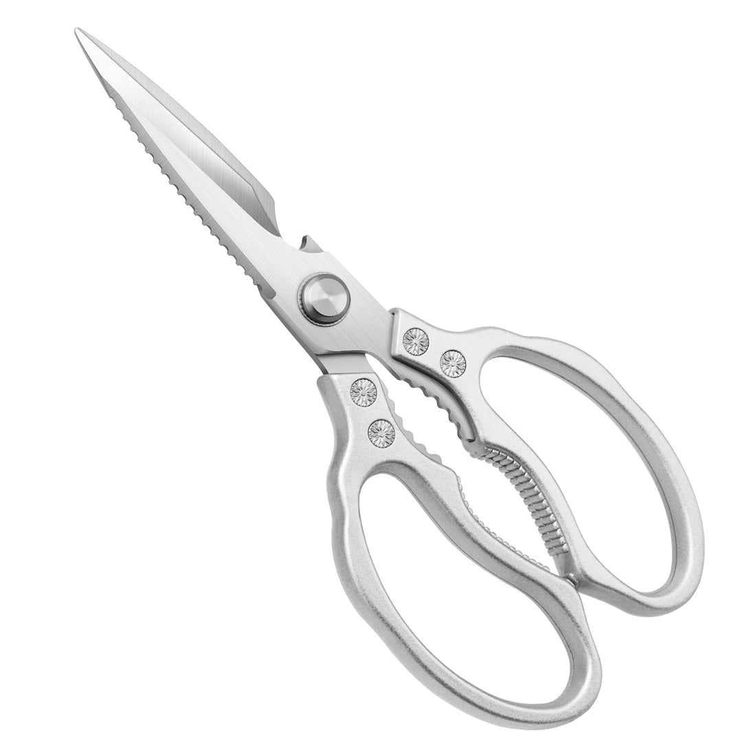 Kitchen Scissors, Multi-Purpose Kitchen Shears, Heavy Duty Dishwasher Safe Food Scissors, Non Slip Stainless Steel Sharp Cooking Scissors for Kitchen, Chicken, Poultry, Fish, Meat, Herbs-Sliver