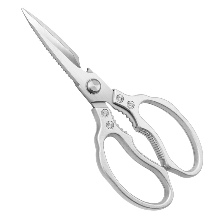 Kitchen Scissors, Multi-Purpose Kitchen Shears, Heavy Duty Dishwasher Safe Food Scissors, Non Slip Stainless Steel Sharp Cooking Scissors for Kitchen, Chicken, Poultry, Fish, Meat, Herbs-Sliver
