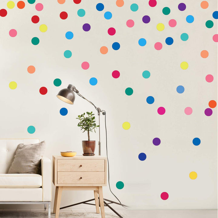 Wall Stickers for Bedroom Living Room, Polka Dot Wall Decals for Kids Boys and Girls, Multicolor 2inch (60 Circles)