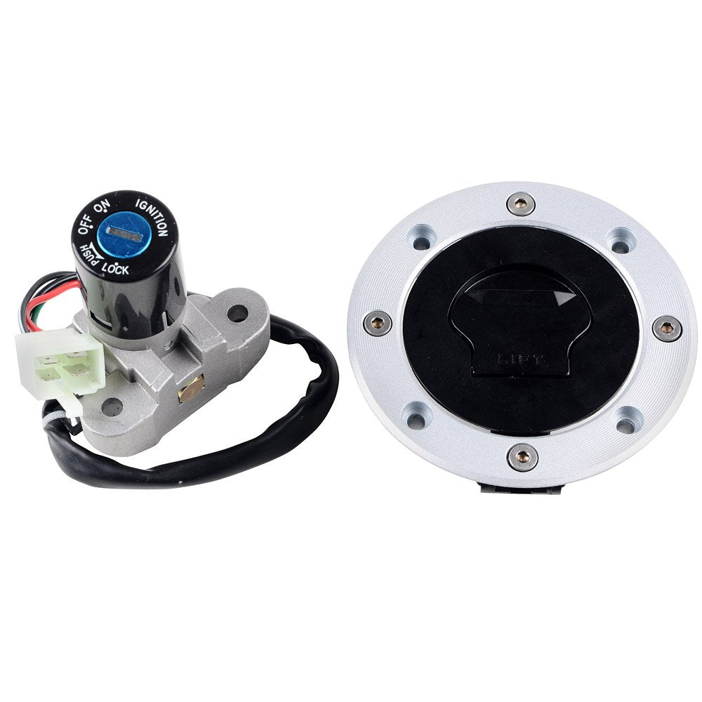 Ignition Switch Gas Fuel Tank Cap w/Keys Compatible with Suzuki GS500 600F RGV 250 GSF 1200 Bandit GSXR 1000 1300 Hayabusa SV650 TL1000R