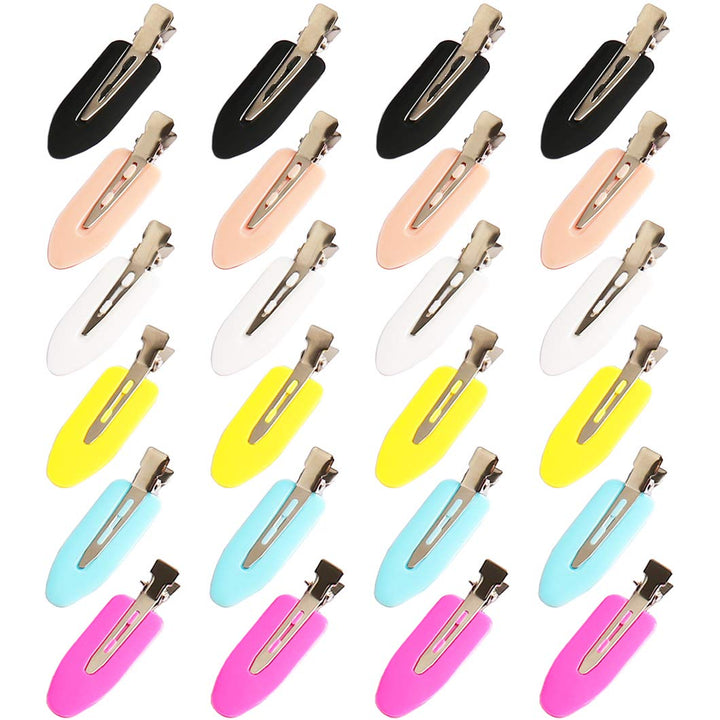 24 Pieces No Bend Hair Clips Seamless Side Bangs Fix Fringe Curl Pin Barrette No Crease Hair Clip for Makeup Washing Face Accessories Women Girls (Pink,White,Yellow,Blue,Black,Rose Red)