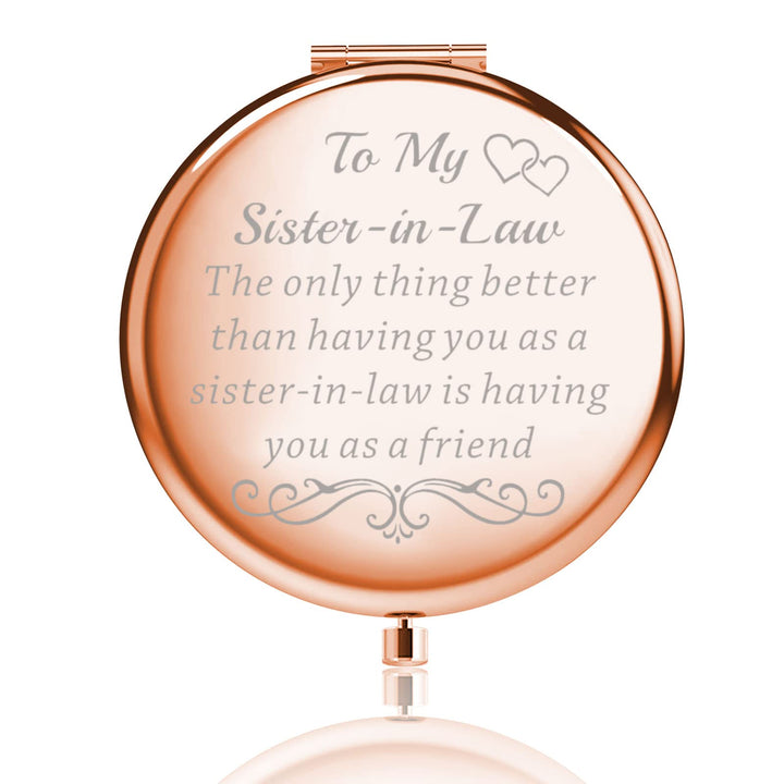 to My Sister-in-Law Gifts Sister in Law Compact Mirror The Only Thing Better Than Having You As a Sister Makeup Mirror Wedding Gift Future Sister in Law Gift (Pink)