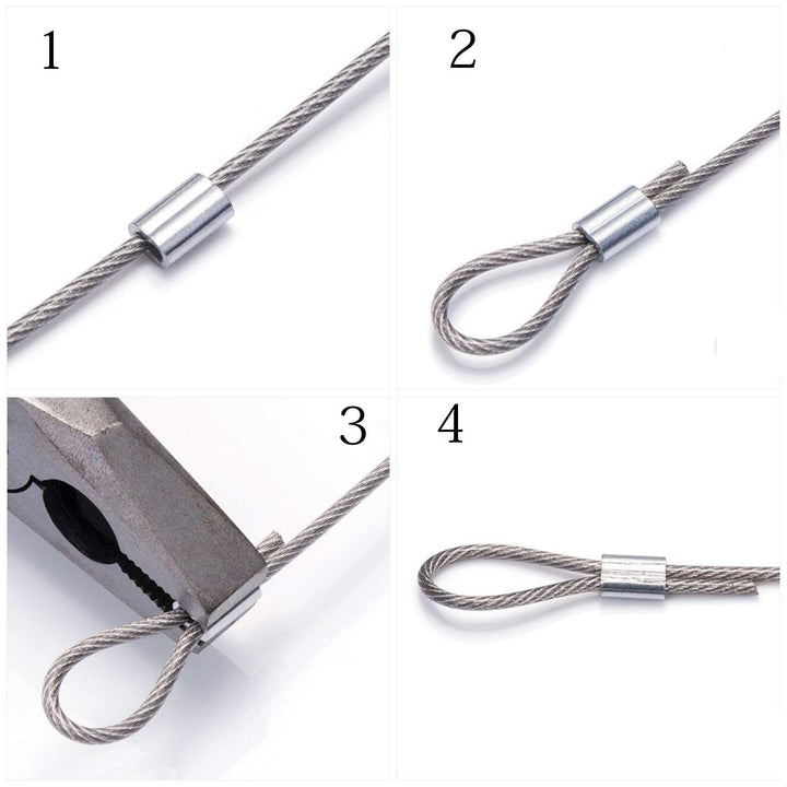 1/16 inch Cable Ferrule 300PCS, Aluminum Crimping Loop Sleeve for Wire Rope and Cable