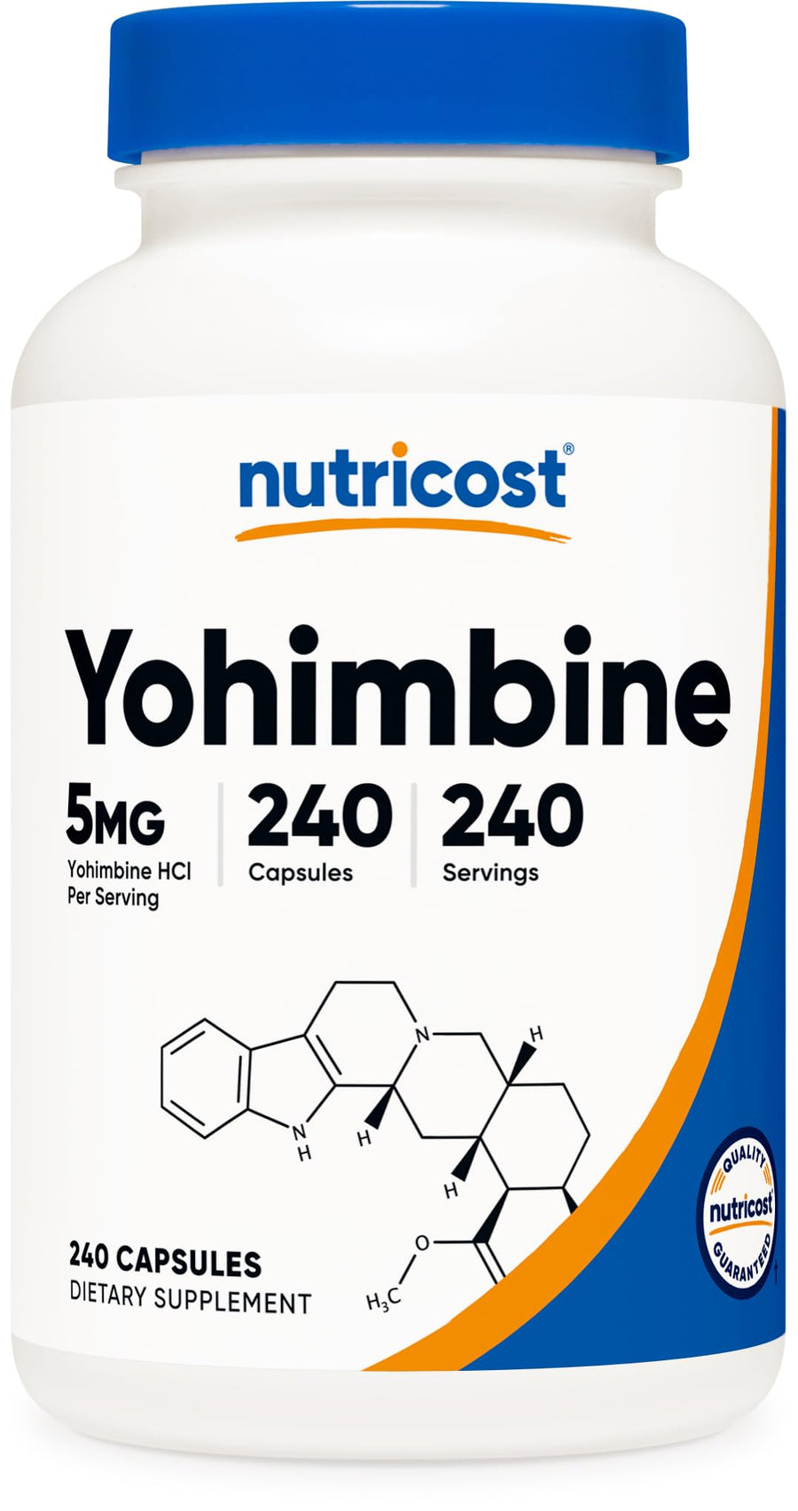 Yohimbine HCl 5mg, 240 Capsules Extra Strength - Gluten Free, Non-GMO