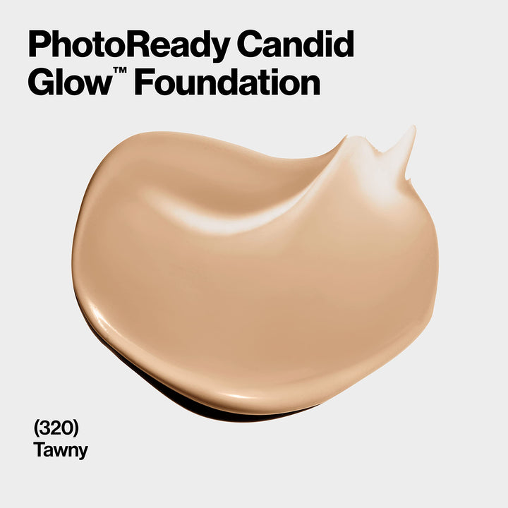 Revlon PhotoReady Candid Glow Moisture Glow Anti-Pollution Foundation with Vitamin E and Prickly Pear Oil, Anti-Blue Light Ingredients, without Parabens, Pthalates, and Fragrances, Tawny, 0.75 oz