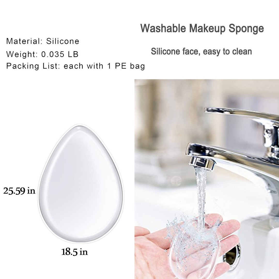 Clear Silisponge Silicone Makeup Applicator Gel Foundation Makeup and Puff BB Cosmetic Beauty Tools Blender 5 Pcs