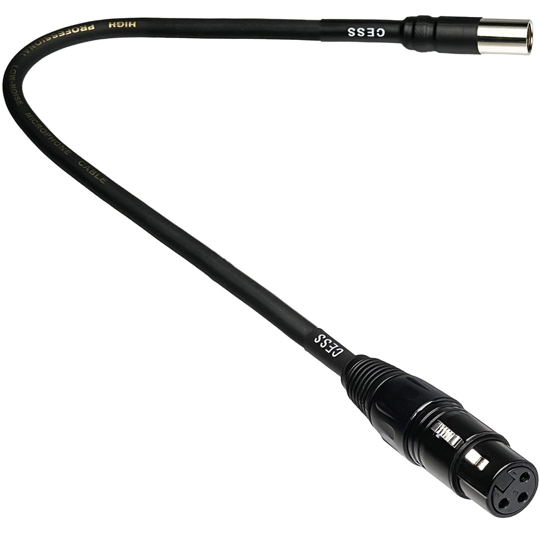 CESS-196-1f Mini XLR Male to XLR Female Adapter Cable, 3-pin Mini XLR Male to XLR Female Adapter Cable, for BMPCC 4K Camera Video Assist 4K Sharp 8K (1 Foot)