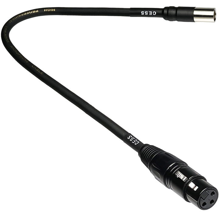 CESS-196-1f Mini XLR Male to XLR Female Adapter Cable, 3-pin Mini XLR Male to XLR Female Adapter Cable, for BMPCC 4K Camera Video Assist 4K Sharp 8K (1 Foot)