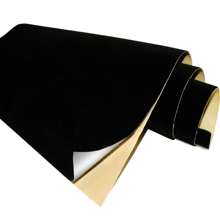 Black Self Adhesive Velvet Fabric Sticky Felt Sheets for Art & Crafts, Jewelry Box, Drawer Liners- 2PCS x (17.3 x 39.3)
