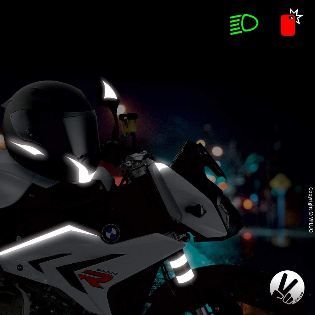 - Reflective Sticker Sheet for Bike, Motorcycle, Scooter, Helmets, Stroller/Multi-use - DIY Adhesive board - 3M Technology - High Visibility - Discreet - Optimised adhesion