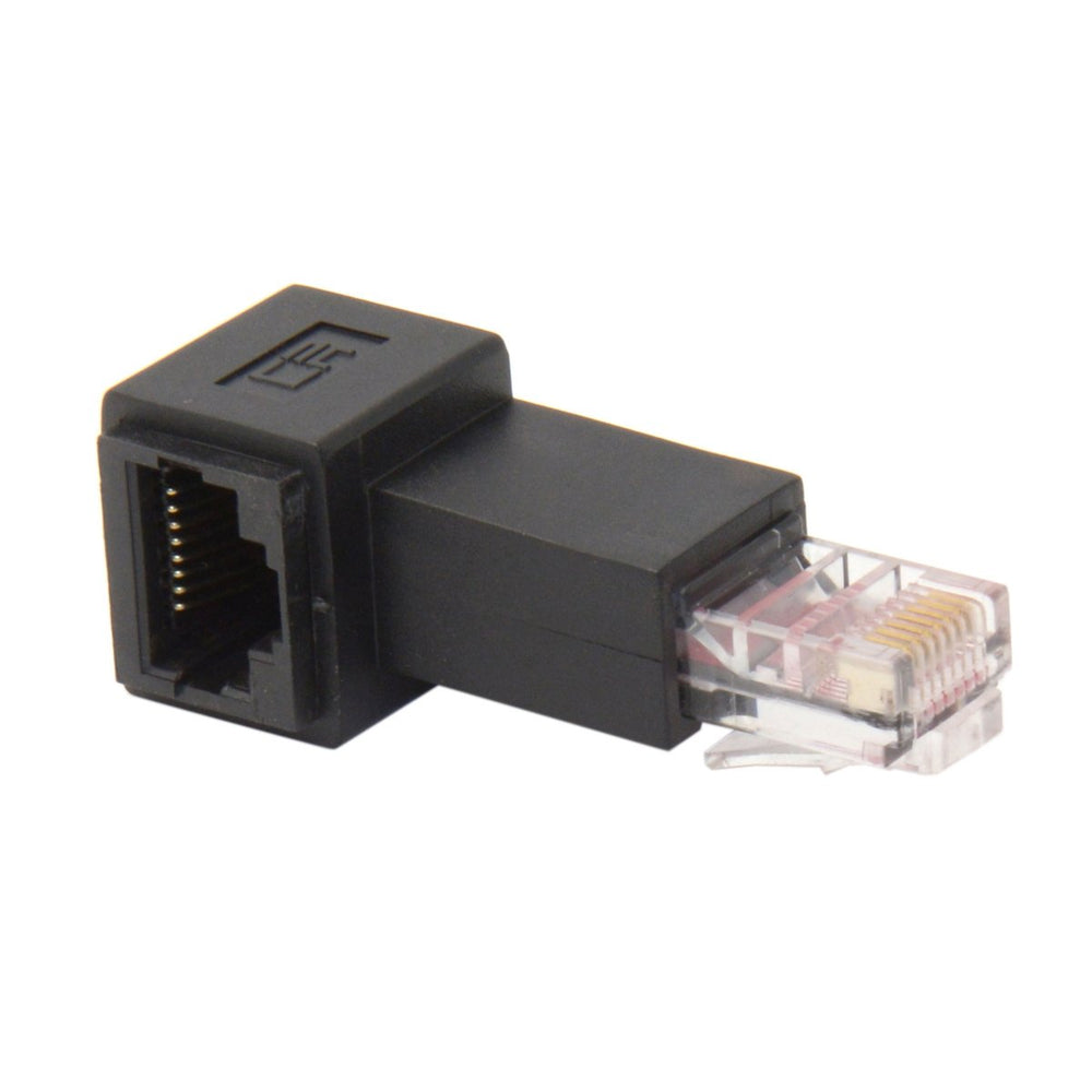Right Angled 90 Degree 8P8C FTP STP UTP Cat 5e Male to Female LAN Ethernet Network Extension Adapter