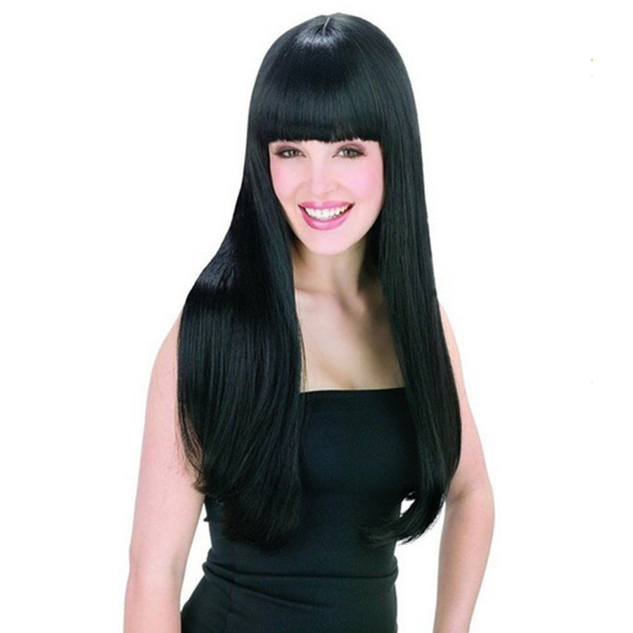 AGPtek black Fashion Long straight women's Girl full Hair Wig cosplay 60cm/23.5In