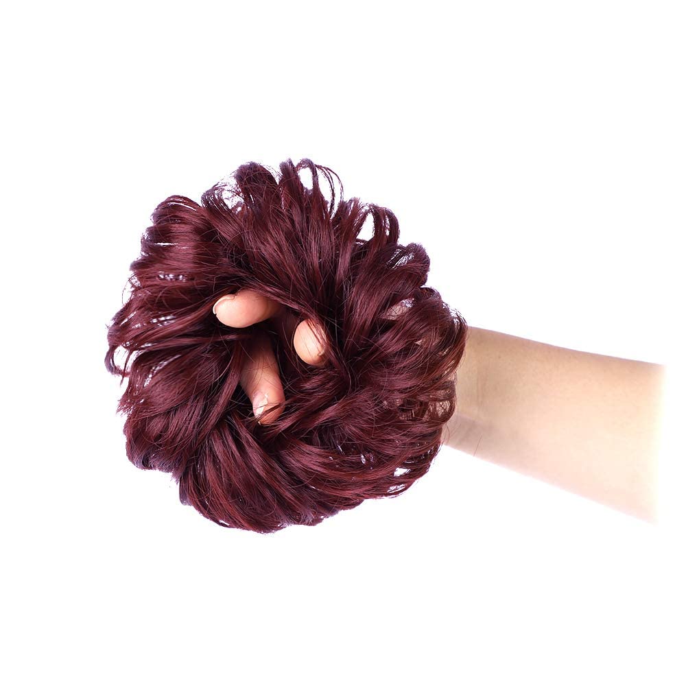 1PCS Messy Hair Bun Hair Scrunchies Extension Curly Wavy Messy Synthetic Chignon for Women Updo Hairpiece