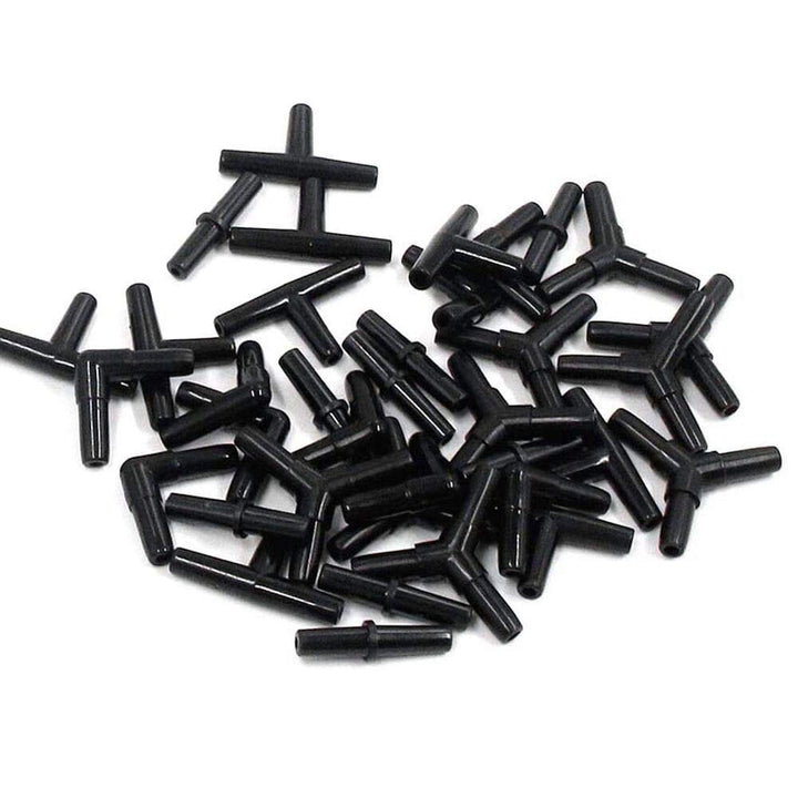 Aquarium Airline Tubing Connectors I T L Y 40pcs Fish Tank Air Tube Adapters for 3/16 '' Air Line Hose (Black)