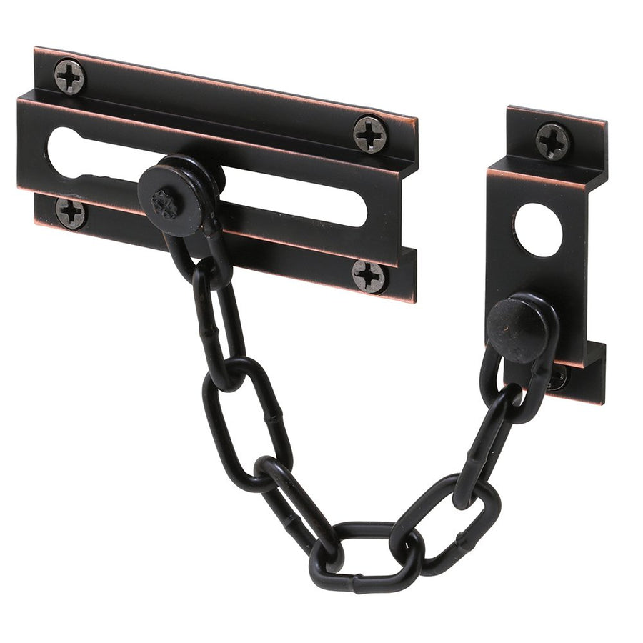 Prime-Line U 10305 Chain Door Guard – Door Chain Lock for Door and Home Security, 3-5/16”, Solid Brass Construction and a Classic Bronze Finish (Single Pack)