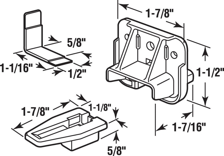 Prime-Line R 7321 Drawer Track Guide and Glides - Replacement Furniture Parts for Dressers, Hutches and Nightstand Drawer Systems, Brown (1 Set)