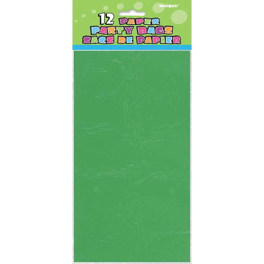 Green Paper Party Favor Bags, 12ct