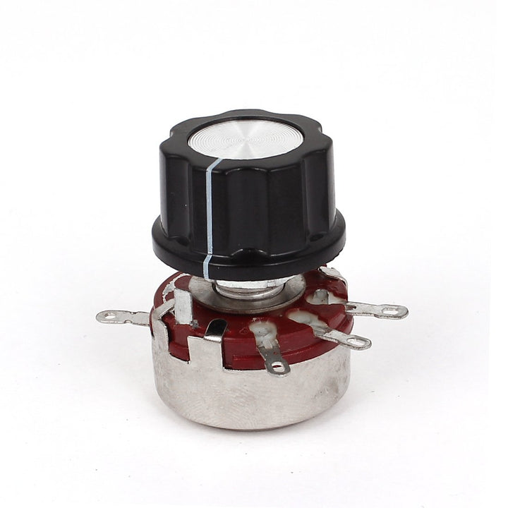Rotary Carbon Film Potentiometer with Control Knob, WTH118-1A 2W 4K7 Ohm