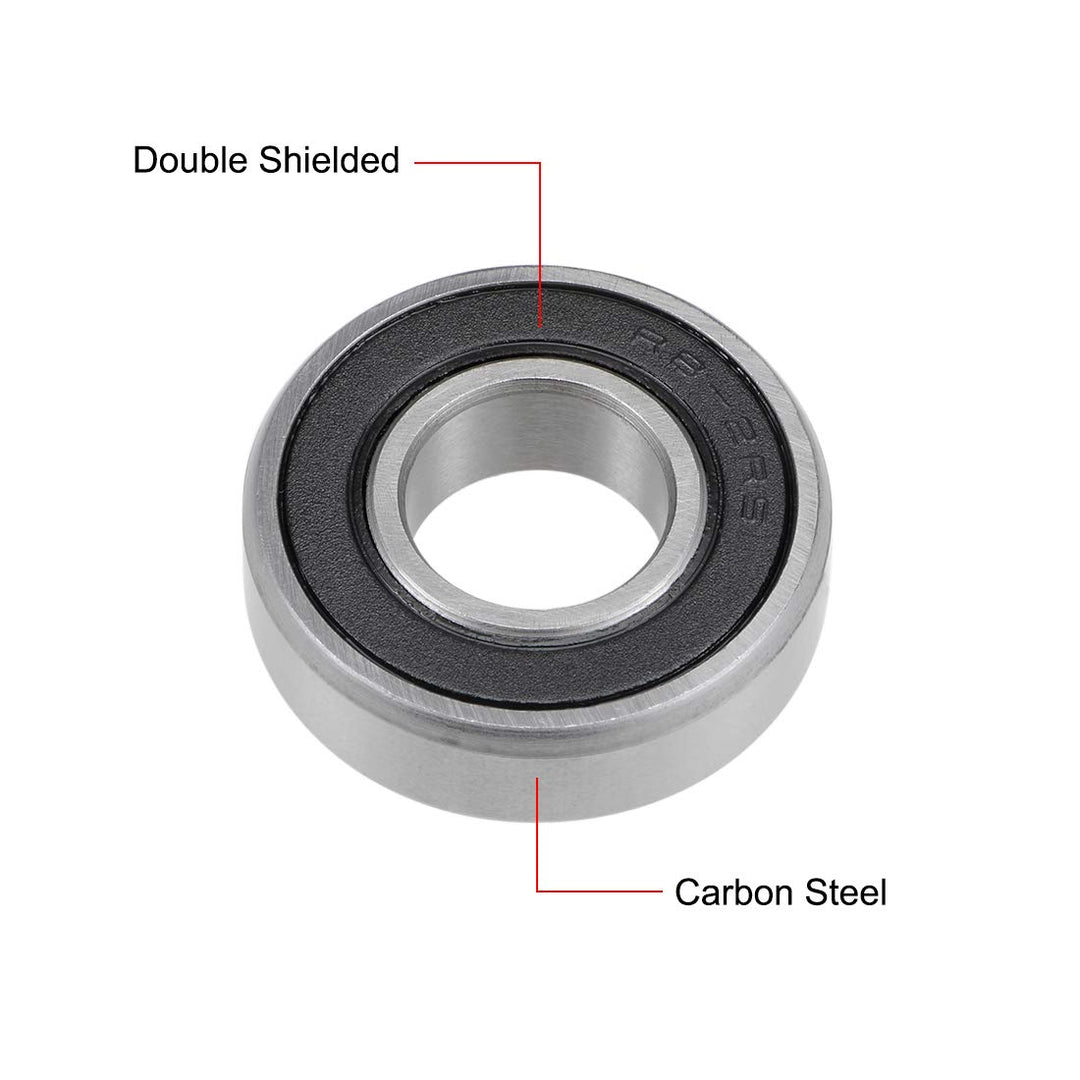 R8RS Deep Groove Ball Bearings Z2 1/2 X 1-1/8 X 5/16inch Double Sealed Carbon Steel 5pcs