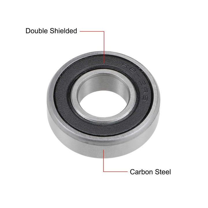 R8RS Deep Groove Ball Bearings Z2 1/2 X 1-1/8 X 5/16inch Double Sealed Carbon Steel 5pcs