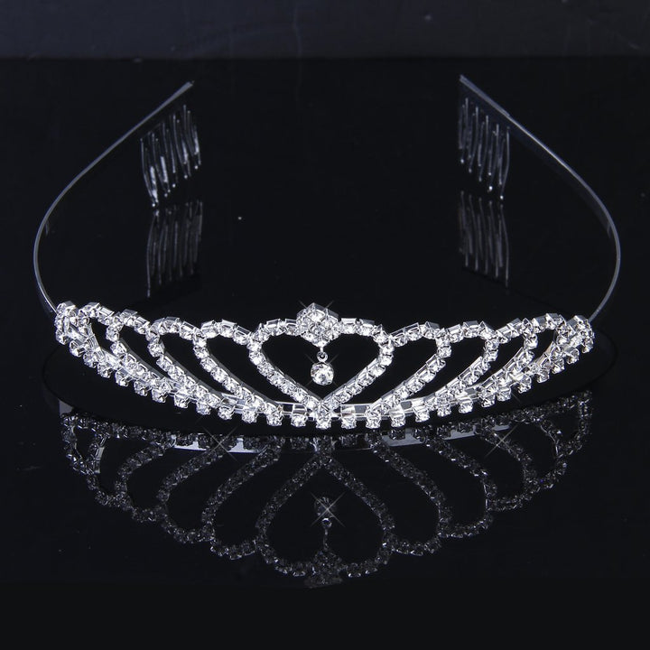 Princess Crown Headband Rhinestones Hair Clip Tiara Wedding Bride Pin